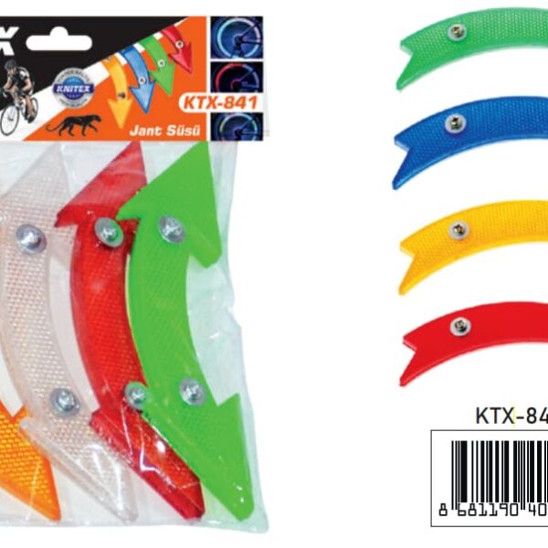 Knitex KTX-841 4'lü Renkli Bisiklet Jant Reflektörü Seti