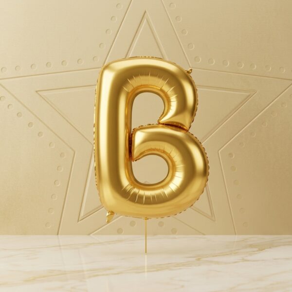 B Harfi Gold Folyo Balon 34 İnç 76 cm