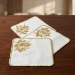 3'lü Kare Nakışlı Taşlı Dekoratif Sunumluk Seti 15x15 cm | Z-BİR AVM