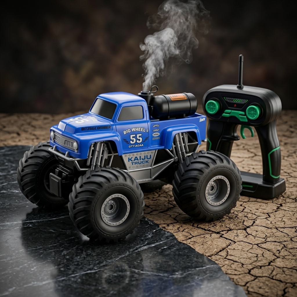 4720230055217.jpg GKRC Kaiju Truck Duman Atan Mavi Uzaktan Kumandalı Araba - Görsel 1