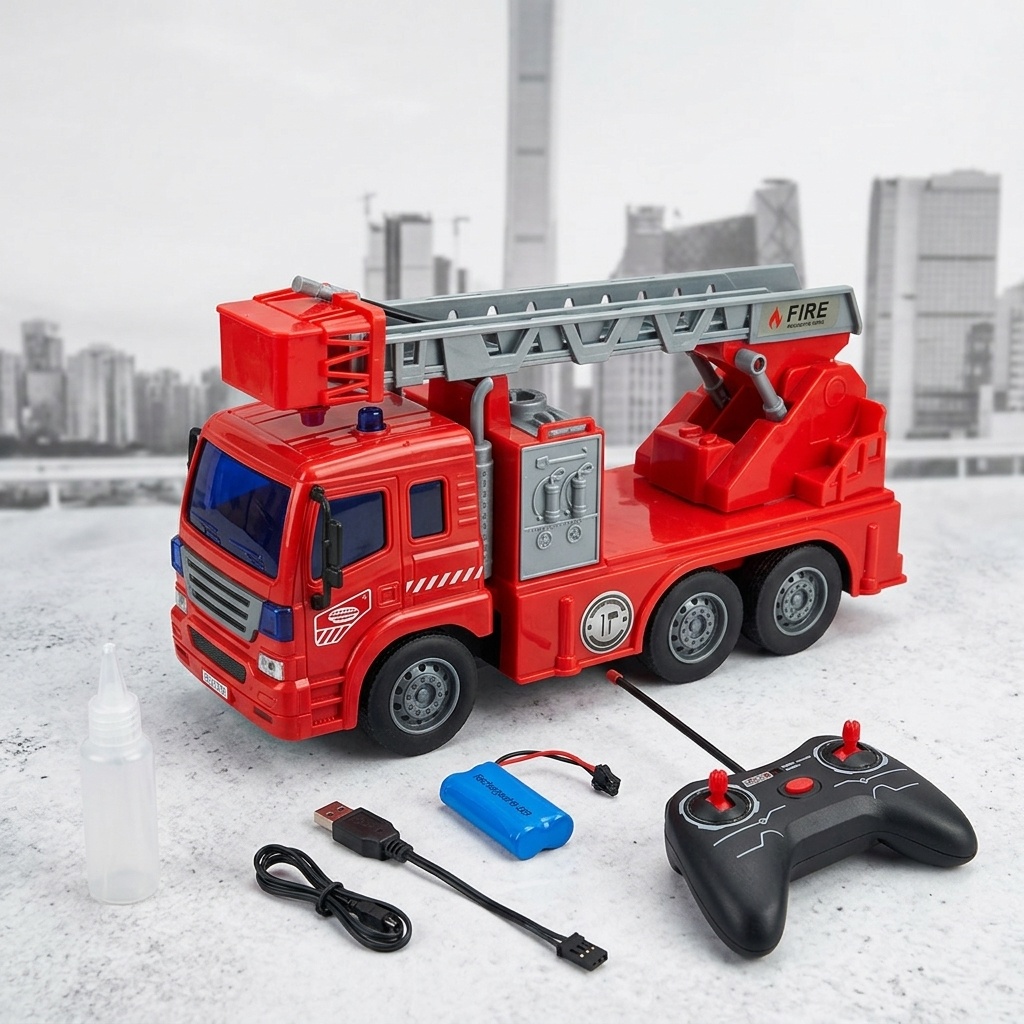 4720230358912.jpg Duman Oyuncak 1:18 Uzaktan Kumandalı Işıklı İtfaiye Aracı DMN3589-1S - Görsel 1