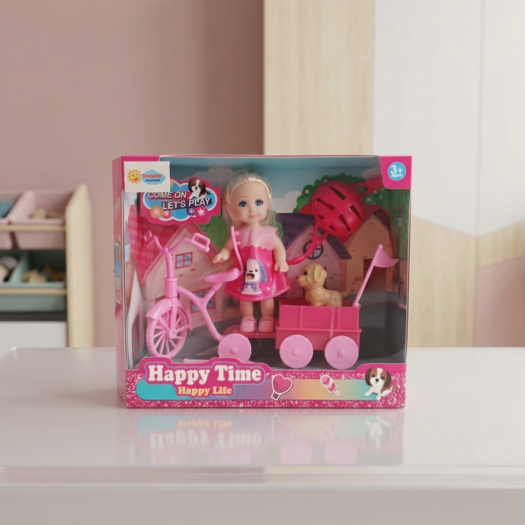 4720250909781.jpg Duman Happy Time Bisikletli Bebek ve Köpek Oyun Seti 12 cm - Görsel 1