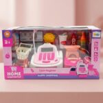 Happy Shopping Pembe Beyaz Çocuk Yazar Kasa ve Süpermarket Oyun Seti (3+ Yaş)