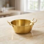 Gold Metal Çift Kulplu Sunumluk 17 cm | Dekoratif Sunum Tabağı | Z-BİR AVM