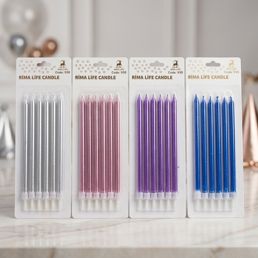 6900066059308.jpg Rima Life 20 cm Uzun Dekoratif Pasta Mumu 6'lı Paket - Görsel 1