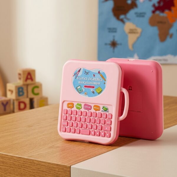 Can Oyuncak Eğitici Öğretici Pembe Çocuk Bilgisayarı