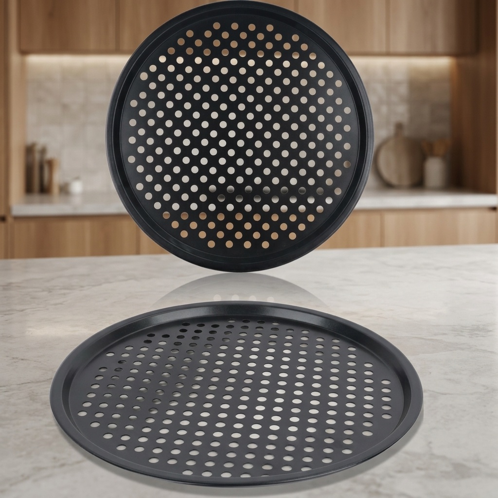 6924521512290.jpg BAY HOME 32 cm Delikli Yanmaz Yapışmaz Teflon Pizza Tepsisi - Görsel 1