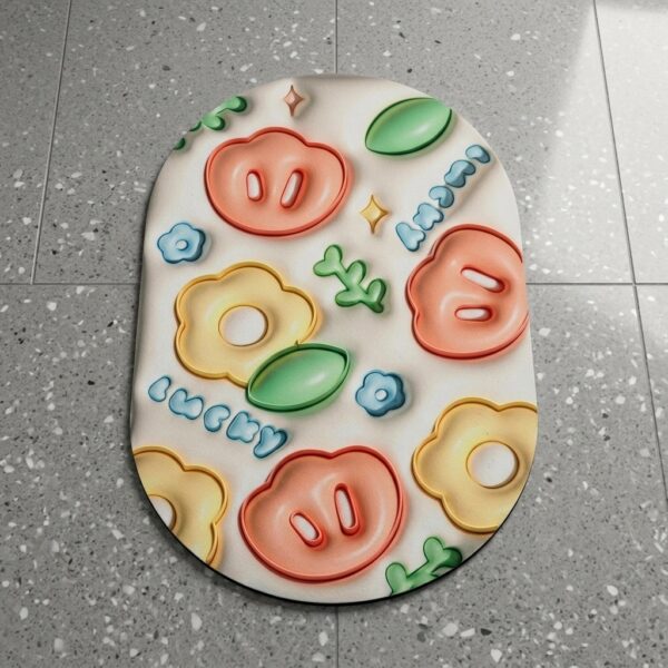New Life 3 Boyutlu Oval Banyo Paspası 58x38 cm