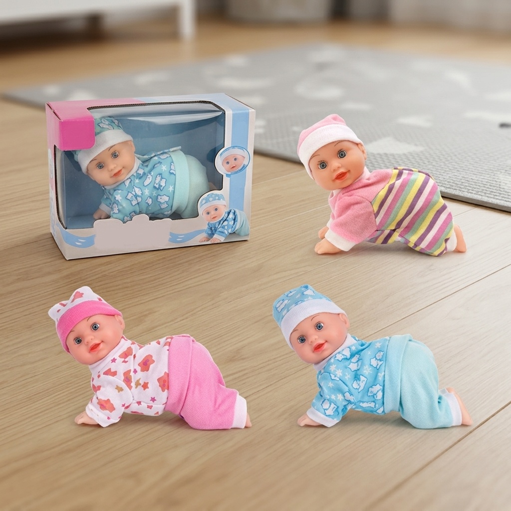 6975473321119.jpg PSJ JJ3327-1 Kutulu Emekleyen Bebek Oyuncak - Görsel 1