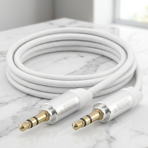 Subzero 1m Aux Metal Stereo Ses Aktarma Kablosu Beyaz AX60