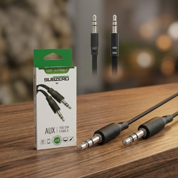 Subzero AX25 1 Metre AUX Kablosu 3.5mm Ses Bağlantı Kablosu