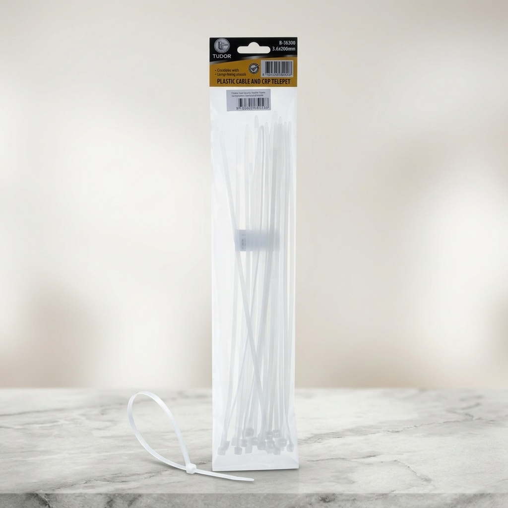 8651321651567.jpg Tudor Cırt Kelepçe Plastik Beyaz 3.6x300mm 25'li B-36300 - Görsel 1