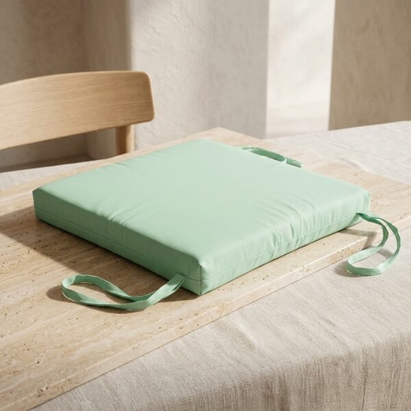 Mint Yeşil 40x40 cm Bağlamalı Sünger Tabure ve Sandalye Minderi