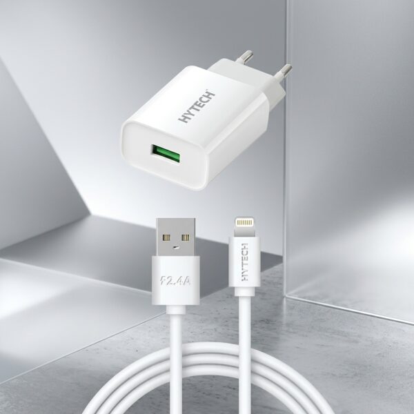 Hytech HY-XE26L Lightning USB Kablolu Şarj Adaptörü ve Kablo Seti - Beyaz