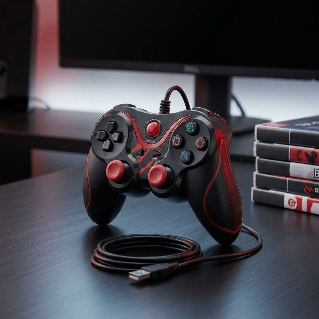 8680096135774.jpg Rampage SG-R601 PS3 ve PC Uyumlu Kablolu Oyun Kolu - Görsel 1