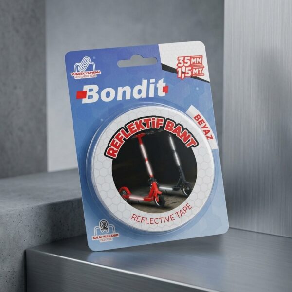 Bondit Reflektif Bant Beyaz 35mm x 1.5 Metre