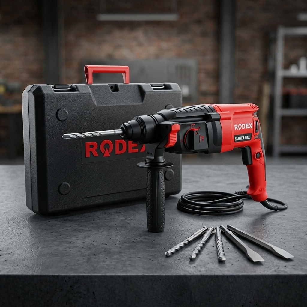 8680470108530.jpg Rodex RDX226 800W Elektropnömatik Kırıcı Delici Matkap Seti - Görsel 1