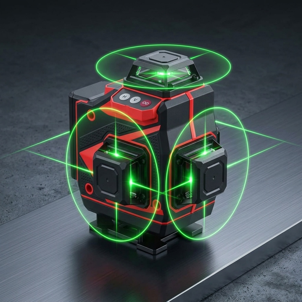 8680470131491.jpg Rodex Rht0908140416 4D 16 Çizgili Yeşil Lazer Terazi - Görsel 1