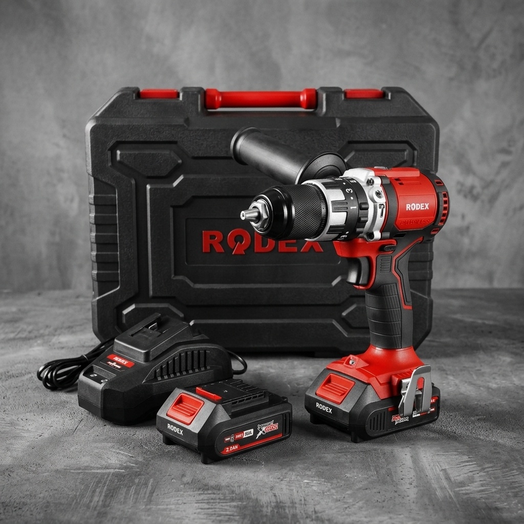 8680470142466.jpg Rodex RPX2360F 20V 2.0Ah Kömürsüz Darbeli Akülü Matkap Çantalı Set - Görsel 1