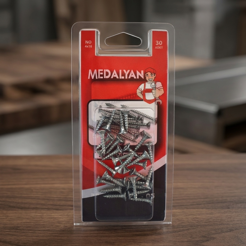 8680838413443.jpg Medalyan Sunta Vidası 4x18 mm 30 Adet DL-05 - Görsel 1
