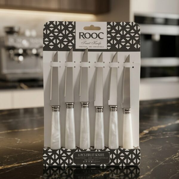 ROOC 6'lı Lüks Meyve Bıçağı Beyaz Saplı - HST-086
