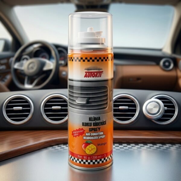 Autokit Klima Koku Giderici Sprey Mango Kokulu 200 ml | Araç Klima Dezenfektan