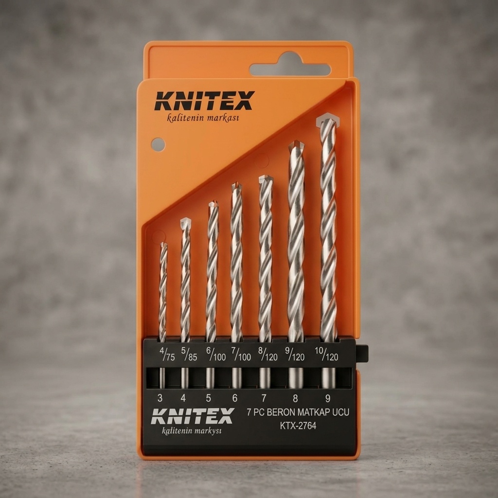 8681190428915.jpg Knitex KTX-2764 7'li Beton Matkap Ucu Seti - Görsel 1
