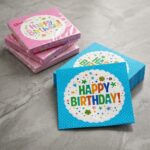 Tohana Happy Birthday Mavi Puantiyeli Kağıt Peçete 33x33 cm 20'li