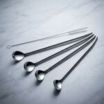 Tohana 4'lü Paslanmaz Çelik Pipet Kaşık Seti ve Temizleme Fırçası (5 Parça)
