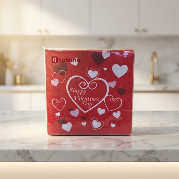 Tohana Happy Valentines Day Kalp Desenli 33x33cm 20'li Kağıt Peçete