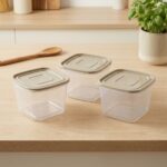 Soft Chef Gloria 3'lü Kare Saklama Kabı Seti 1.9 Lt | BPA Free Vakumlu Kapak