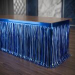Metalize Mavi Masa Eteği 300x70 cm 1 Adet