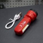 Zmax Energy USB Şarjlı LED El Feneri | Yüksek Güçlü Taşınabilir Aydınlatma | Kırmızı
