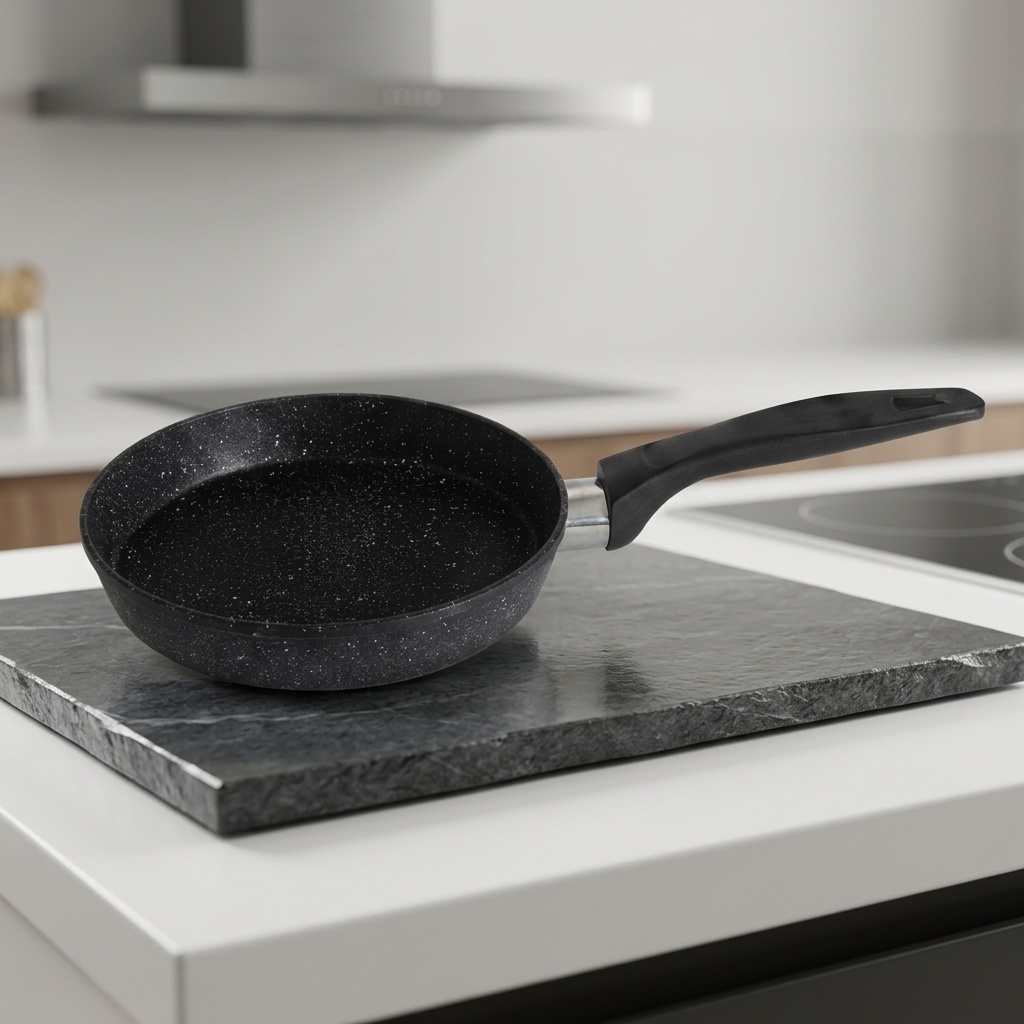 8681689980610.jpg Nerox Mini Granit Efektli Yuvarlak Sos Tavası - Siyah - Görsel 1