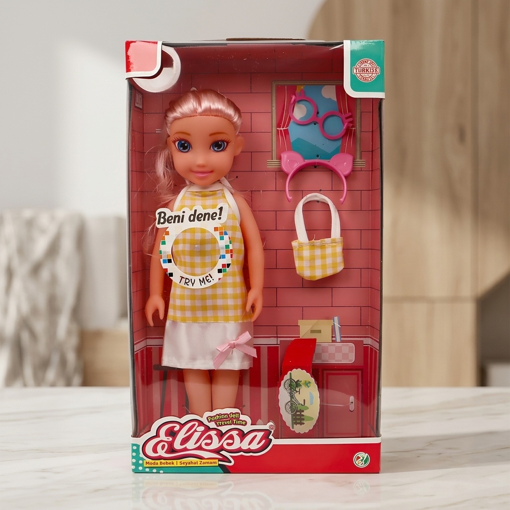 8681695100989.jpg Elissa Gezi Bebek 40 cm Aksesuarlı Kız Çocuk Oyuncağı - Görsel 1