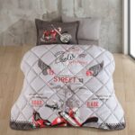 Clasy Tek Kişilik Ranforce Yorgan Seti Street King Gri