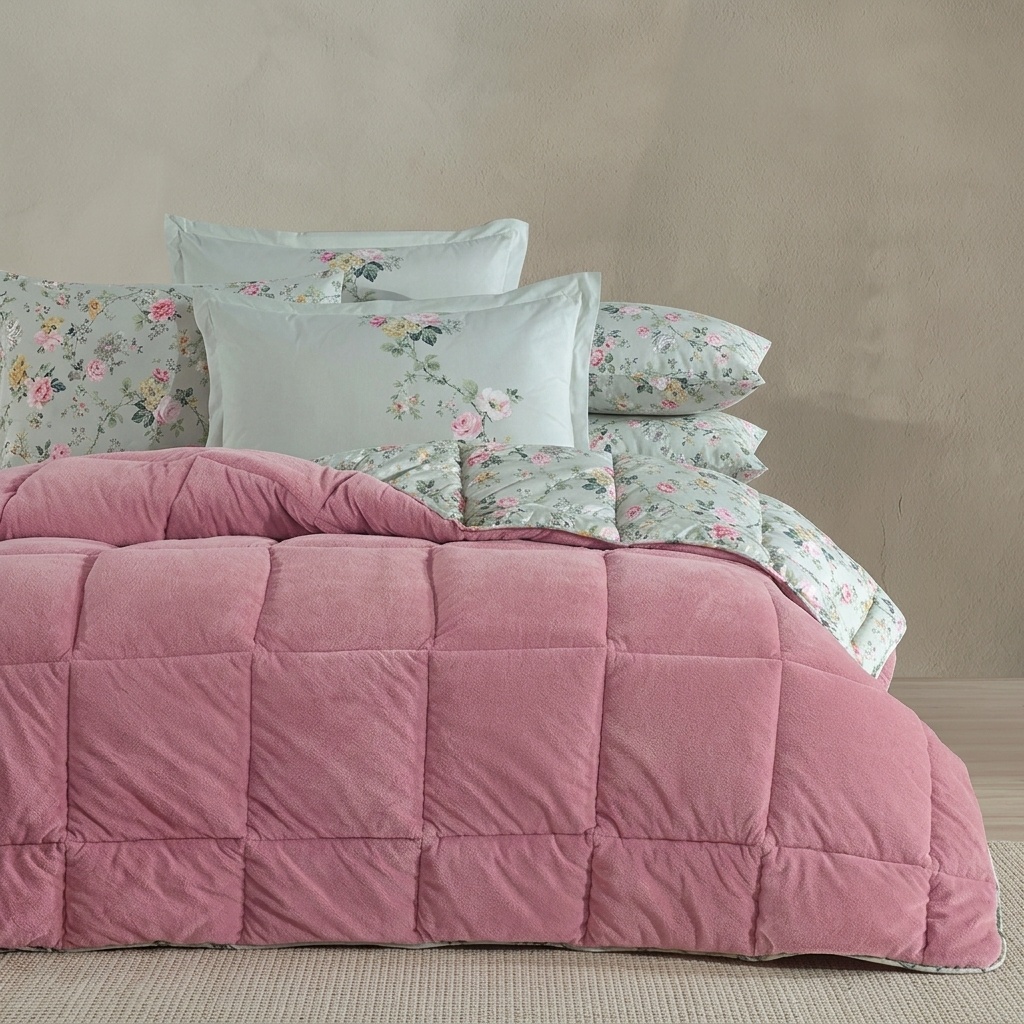 8681727357404.jpg Clasy Elara V1 Wellsoft Tek Kişilik Uyku Seti Pembe - Görsel 1