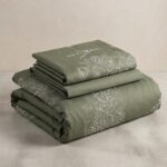 Clasy Ranforce 0 Pamuk Vinya V1 Yeşil Tek Kişilik Nevresim Takımı