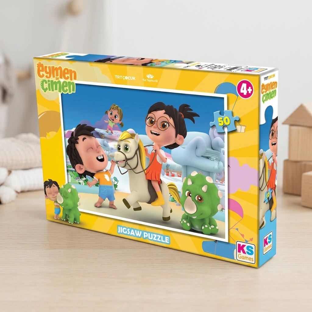 8681842142329.jpg KS Games Eymen ile Çimen 50 Parça Çocuk Puzzle - Görsel 1