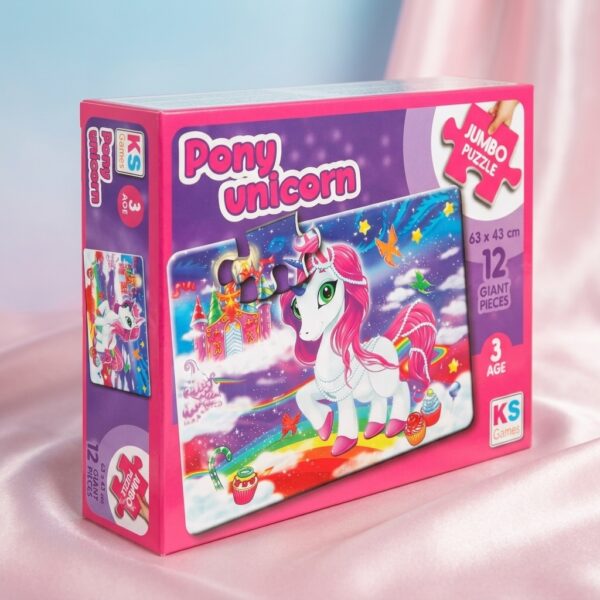 KS Games 12 Parça Pony Unicorn Jumbo Puzzle 63x43 cm