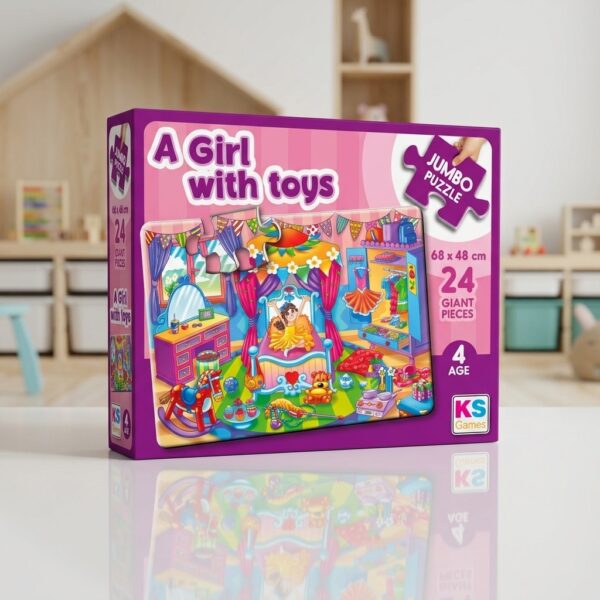 KS Games A Girl with Toys 24 Parça Jumbo Puzzle