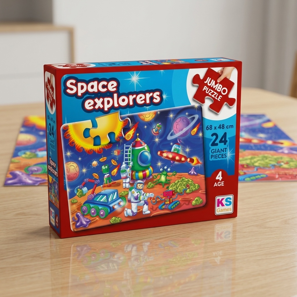 8681842310117.jpg Ks Games 24 Parça Jumbo Puzzle - Space Explorers (4+ Yaş) - Görsel 1