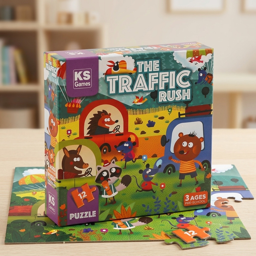 8681842327023.jpg KS Games The Traffic Rush 12 Parça Okul Öncesi Puzzle - Görsel 1