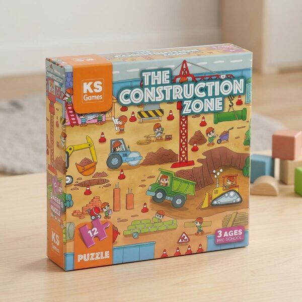KS Games 12 Parça The Construction Zone Okul Öncesi Çocuk Puzzle
