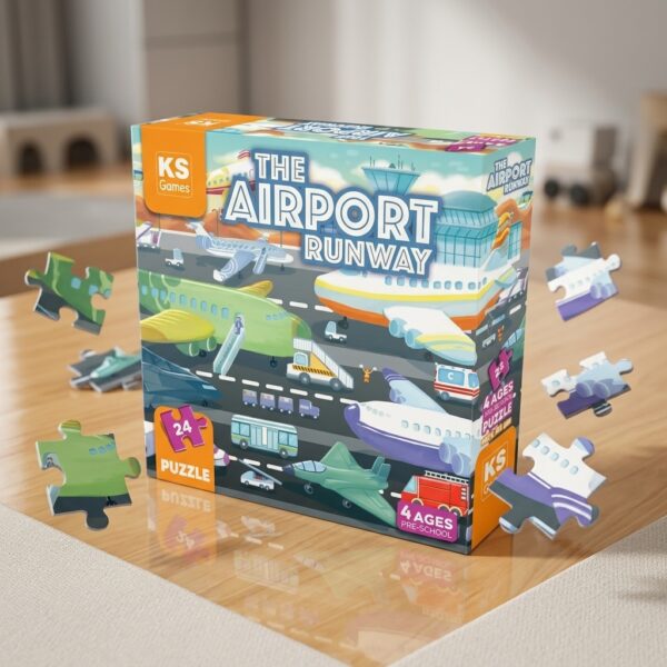 Ks Games The Airport Runway 24 Parça Çocuk Puzzle