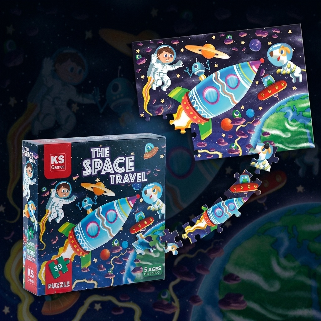 8681842327115.jpg KS Games The Space Travel Okul Öncesi Puzzle 35 Parça - Görsel 1