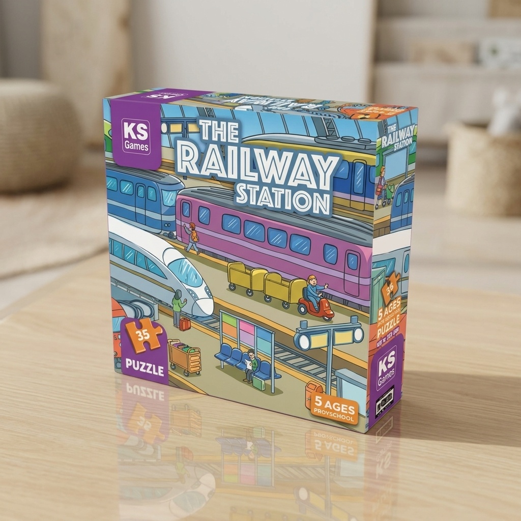 8681842327122.jpg KS Games The Railway Station 35 Parça Çocuk Puzzle - Görsel 1