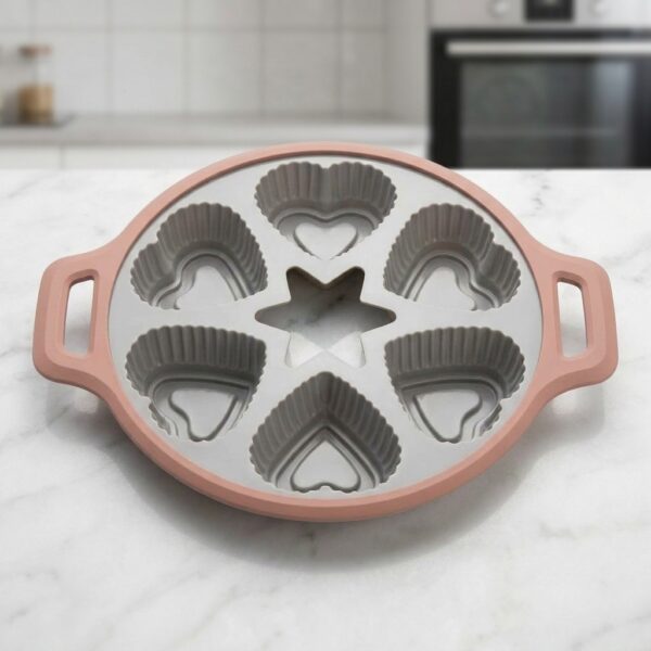 Arow Phony Silikon Kalp Desenli Muffin ve Kek Kalıbı TR-6097