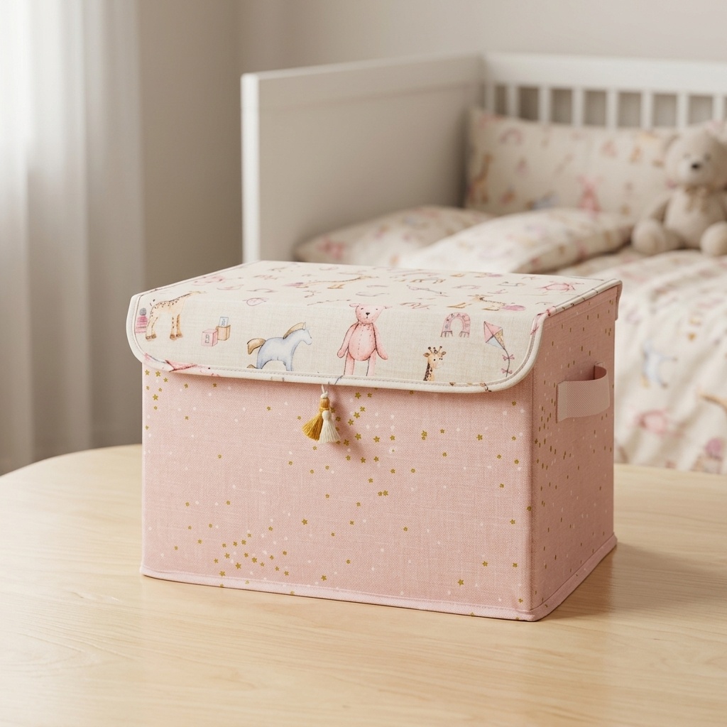 8681942504232.jpg Alas Baby Kapaklı Bebek Odası Düzenleyici Kutu 35x24x23 cm - Görsel 1