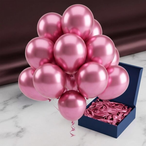 Metalik Balon 12 İnç 30 Cm Pembe 100'lü Paket